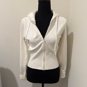 White Zip-Up Sweater Hoodie